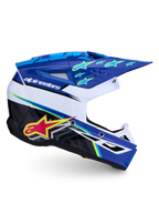 Alpinestars SM3 Falcon ECE06, casco de motocross para hombre, azul y blanco con estrellas y ventilación avanzada, ECE 22.06