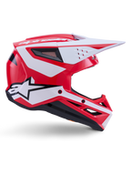 Alpinestars S-M3 Heat, casco de motocross rojo, blanco y negro brillante con protección todoterreno certificada ECE 22.06