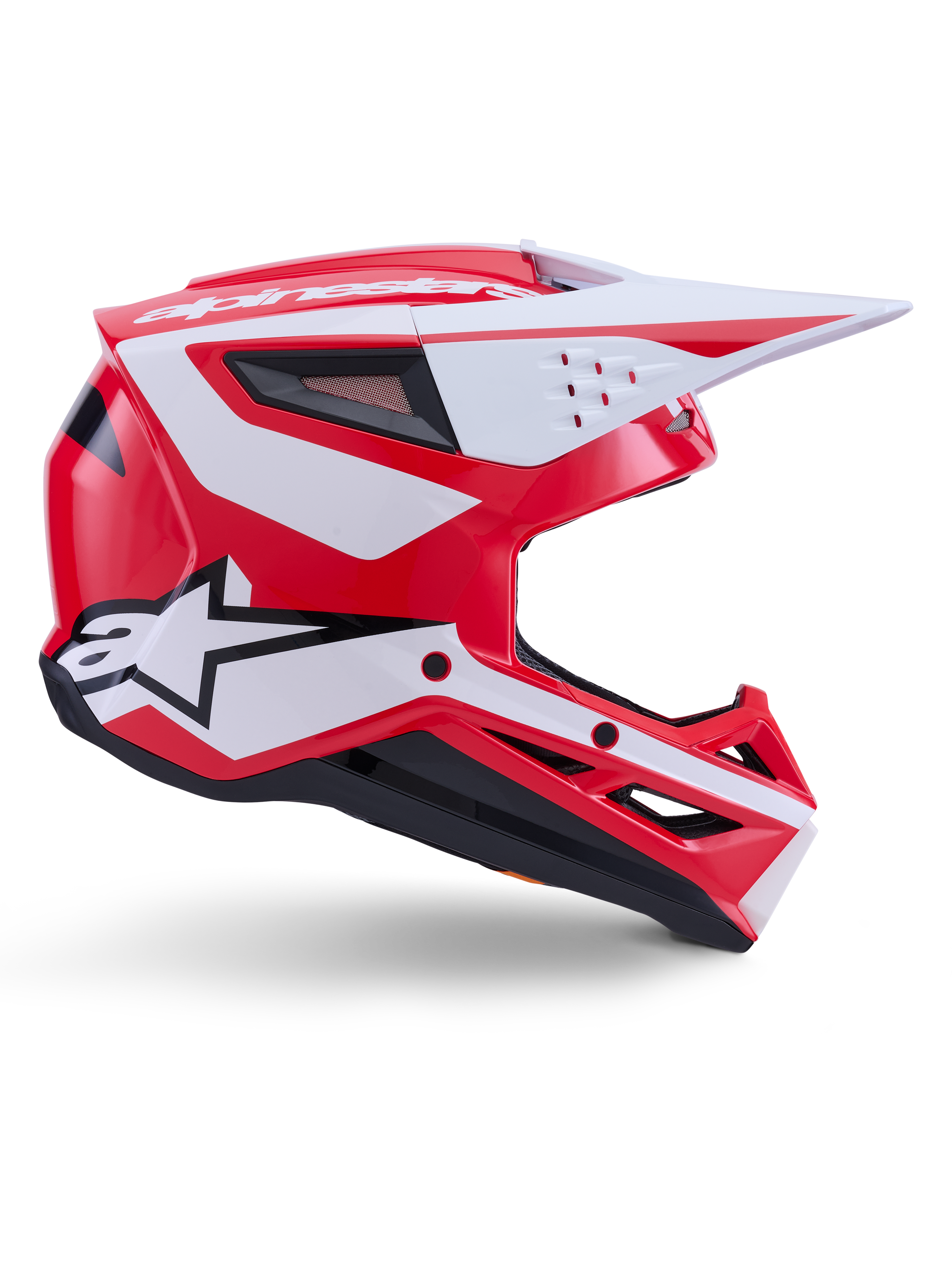Alpinestars S-M3 Heat, casco de motocross rojo, blanco y negro brillante con protección todoterreno certificada ECE 22.06