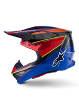 Supertech M10 Era ECE 22.06 Helmet Blue Red Yellow Fluo Glossy