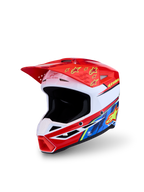 Alpinestars casco juvenil SM3 Falcon ECE06, casco de motocross rojo y blanco con gráficos amarillos y azules