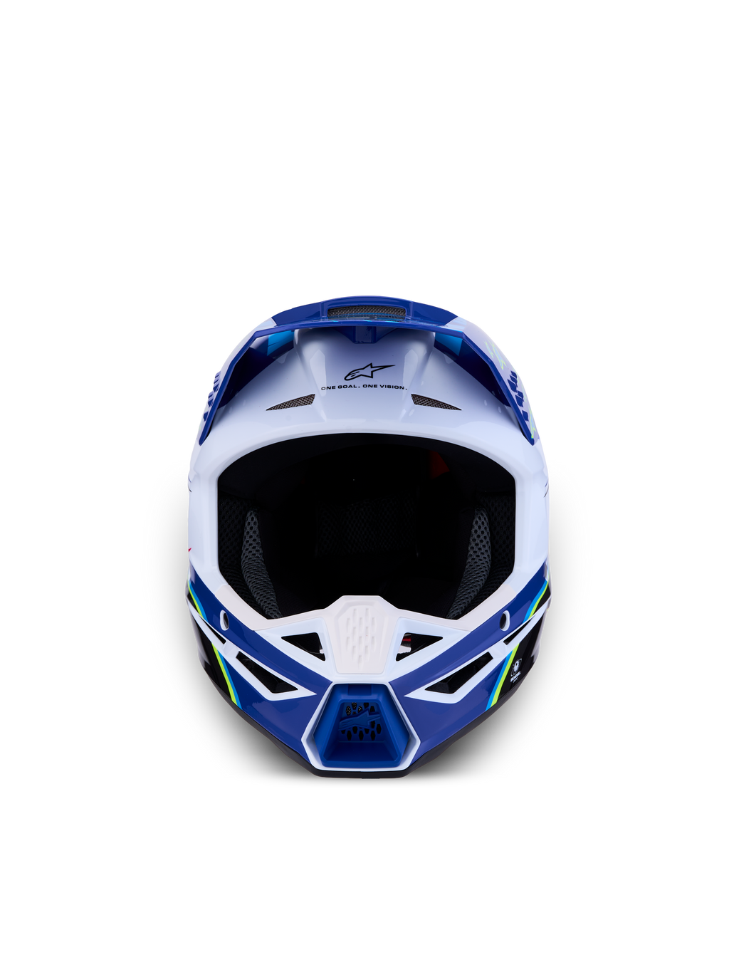 Alpinestars casco juvenil SM3 Falcon ECE06, casco de motocross azul y blanco con protección superior y ventilación