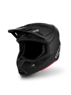 Alpinestars S-M7 Solid ECE06, casco de motocross y off-road, negro mate y rojo, carcasa aerodinámica ligera con tecnología PLASMA, certificado ECE 22.06 para alto rendimiento