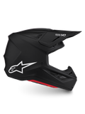 Casco Alpinestars S-M7 Solid ECE06, casco de motocross off-road, negro mate con logotipo Astar blanco, certificado ECE 22.06.