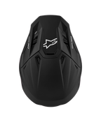Alpinestars S-M7 Solid ECE06, casco de motocross para carreras off-road, negro mate con logotipo blanco, diseño aerodinámico con ventilación optimizada y certificación ECE 22.06