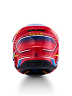 Alpinestars S-M7 Cast ECE06, casco de motocross rojo y azul brillante con perfil aerodinámico y certificación ECE 22.06