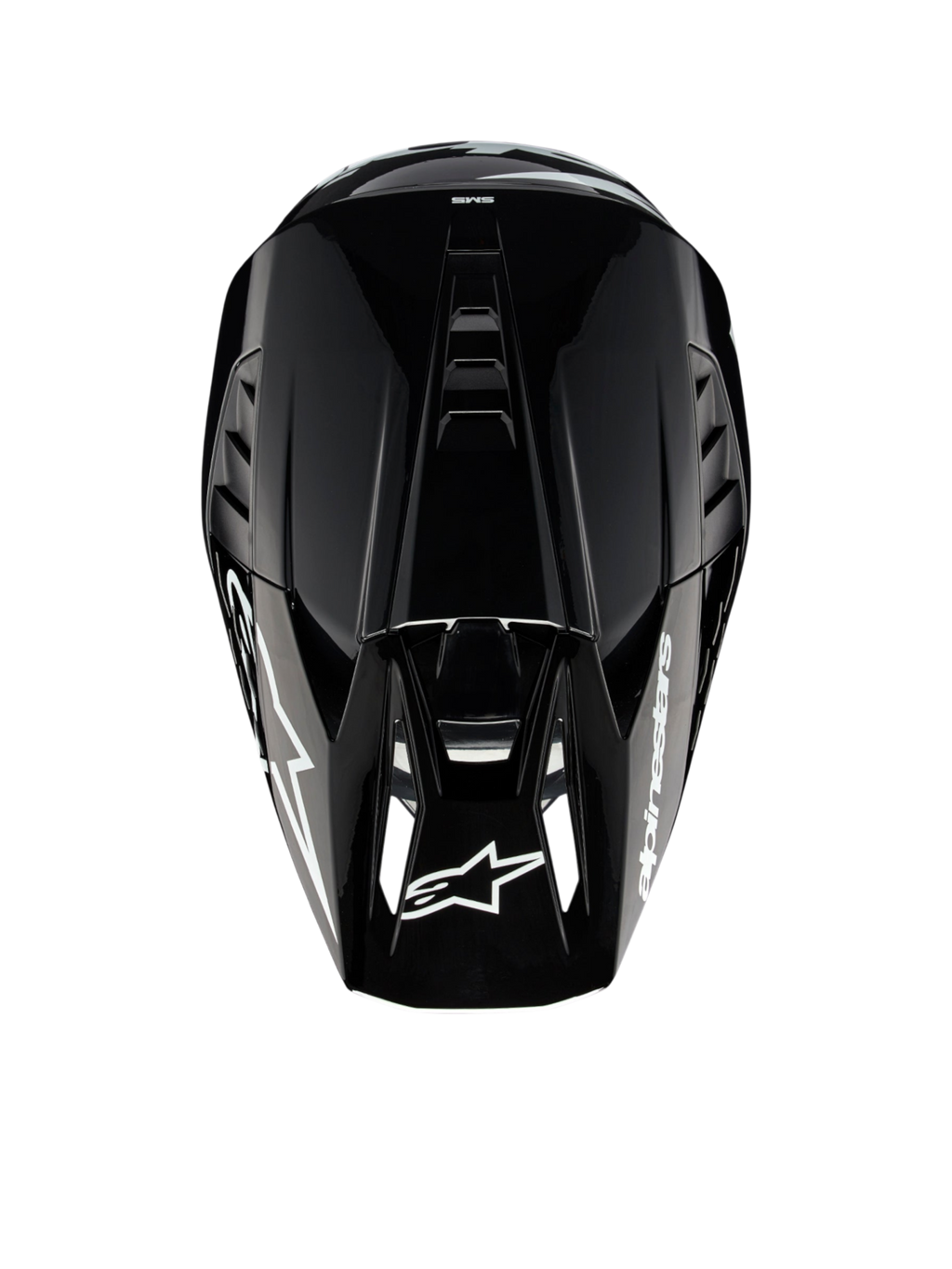 Alpinestars S-M5 Corp Motocross Helmet, Dark Gray Glossy, ECE 22.06 certified, top view showing ventilation.