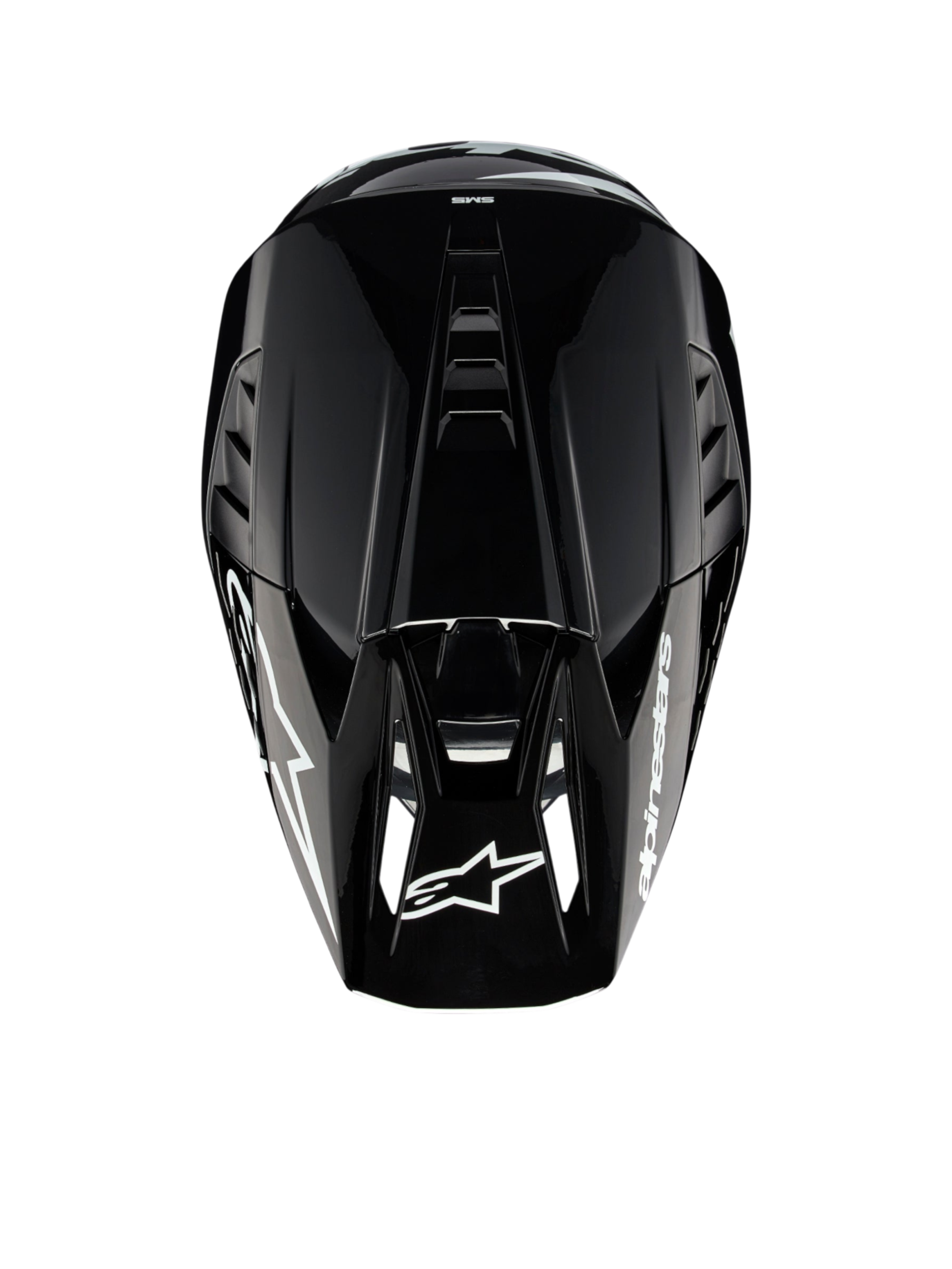 Alpinestars S-M5 Corp Motocross Helmet, Dark Gray Glossy, ECE 22.06 certified, top view showing ventilation.