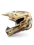 Alpinestars Casco S-M5 Mineral, casco de motocross y off-road, color marrón oscuro mate con diseño de camuflaje, protección certificada ECE 22.06 para carreras