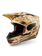 Alpinestars S-M5 Mineral, casco de motocross off-road, color marrón oscuro mate con diseño de camuflaje, certificado ECE 22.06