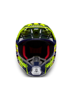 Alpinestars S-M5 Rash, casco de motocross ECE 22.06, azul marino y amarillo fluo con acolchado rojo