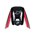Alpinestars Honda S-M5 Visor, Black Red Glossy, motocross helmet replacement peak, featuring white Alpinestars and Honda logos, red and white graphic stripes, glossy finish for off-road riding