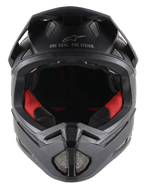 Casco Missile Tech Solid negro mate, casco integral de MTB con acolchado interior rojo y rejillas de alta ventilación.