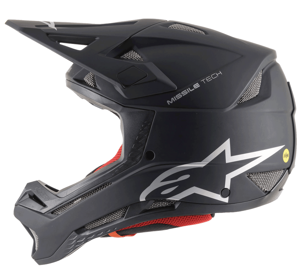 Casco Missile Tech Solid negro mate, casco integral de MTB para descenso con protección MIPS y ventilación de malla.