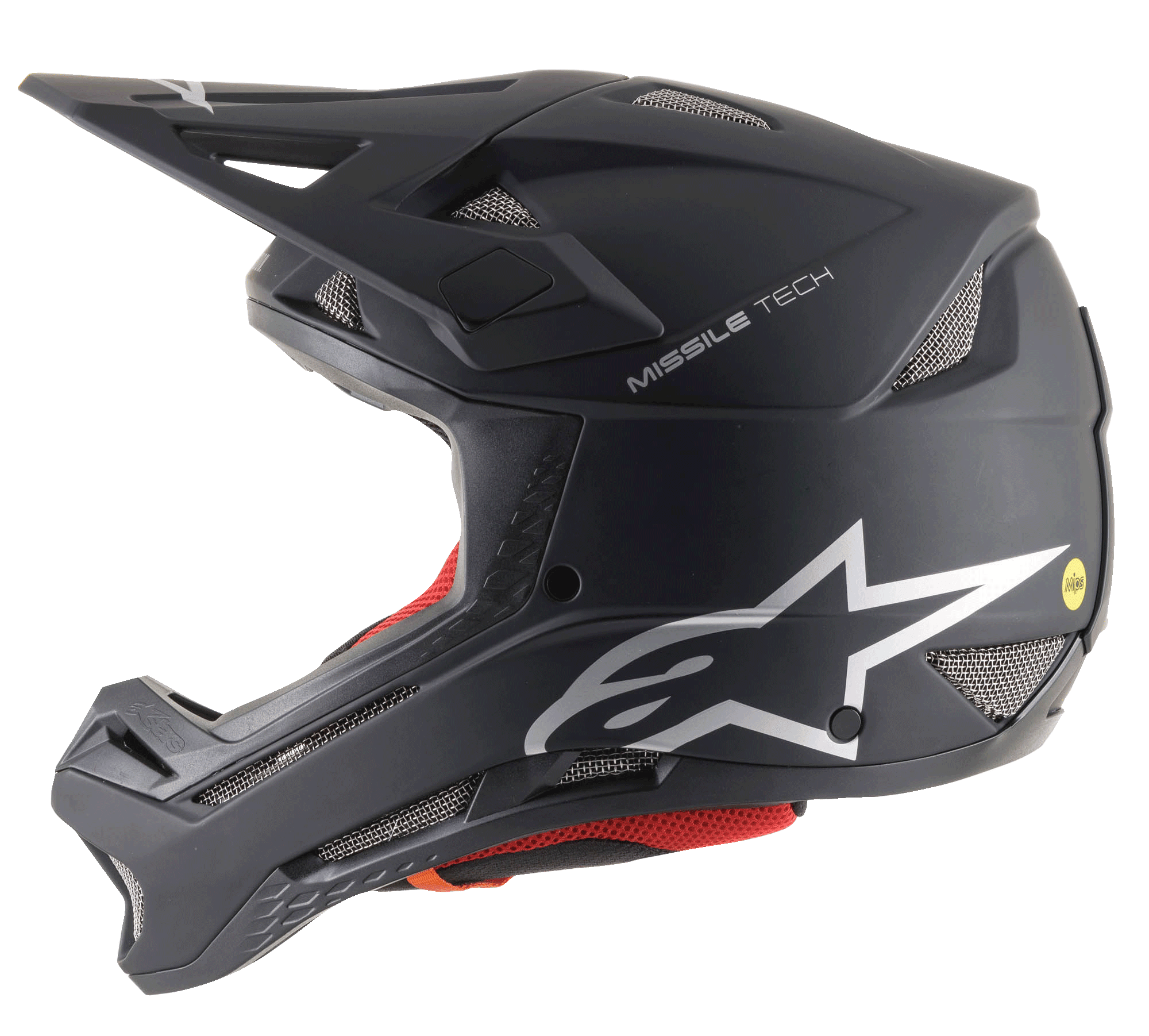 Casco Missile Tech Solid negro mate, casco integral de MTB para descenso con protección MIPS y ventilación de malla.