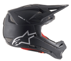 Casco Alpinestars Missile Tech Solid negro mate, integral de descenso MTB con ventilación de malla y logotipo plateado.