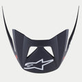 Alpinestars Visor Vector Tech A1, visera de repuesto para casco de MTB, acabado mate negro y gris claro, logotipo blanco de Alpinestars en la parte frontal, diseño angular a presión con aberturas de ventilación