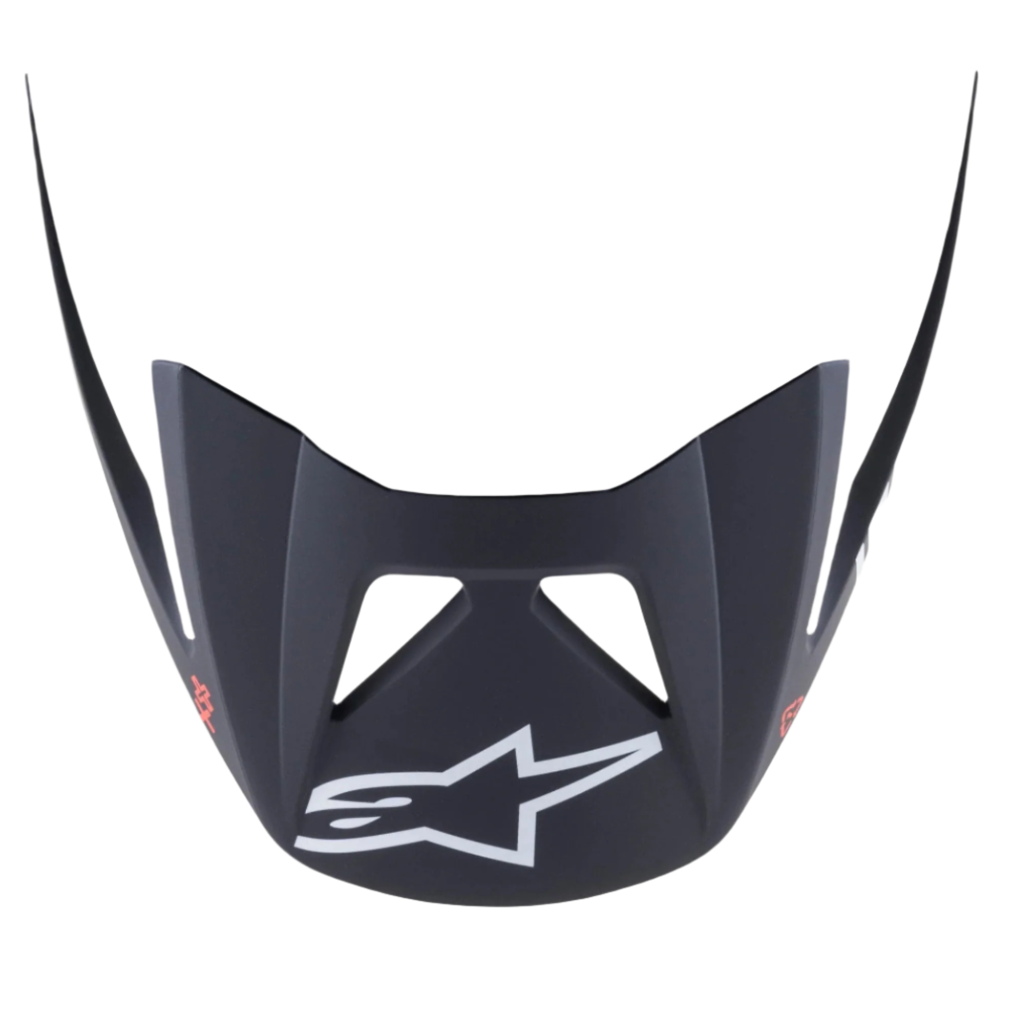 Alpinestars Visor Vector Tech A1, visera de repuesto para casco de ciclismo, negro gris claro mate, con logotipo A-star blanco en la parte frontal, construcción de plástico duradero para uso en MTB trail y enduro