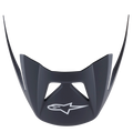 Alpinestars Visor Vector Pro A2, visera de repuesto para casco de MTB, negro mate ébano, con logotipo Astars blanco en el frente, forma aerodinámica angular con aberturas de ventilación, acabado de plástico mate