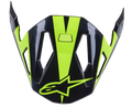 Alpinestars Missile Visor, accesorio para casco de MTB, negro y amarillo flúor brillante, diseño aerodinámico con aberturas para el flujo de aire, acabado brillante con logo de estrella amarillo neón