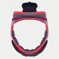 Alpinestars Supertech R10 Crown Pad, almohadilla de corona de repuesto para el interior del casco, tejido suave gris con ribete rojo y pestañas de fijación negras, diseño circular para cascos S-R10, con logotipo de estrella bordado en la pestaña superior