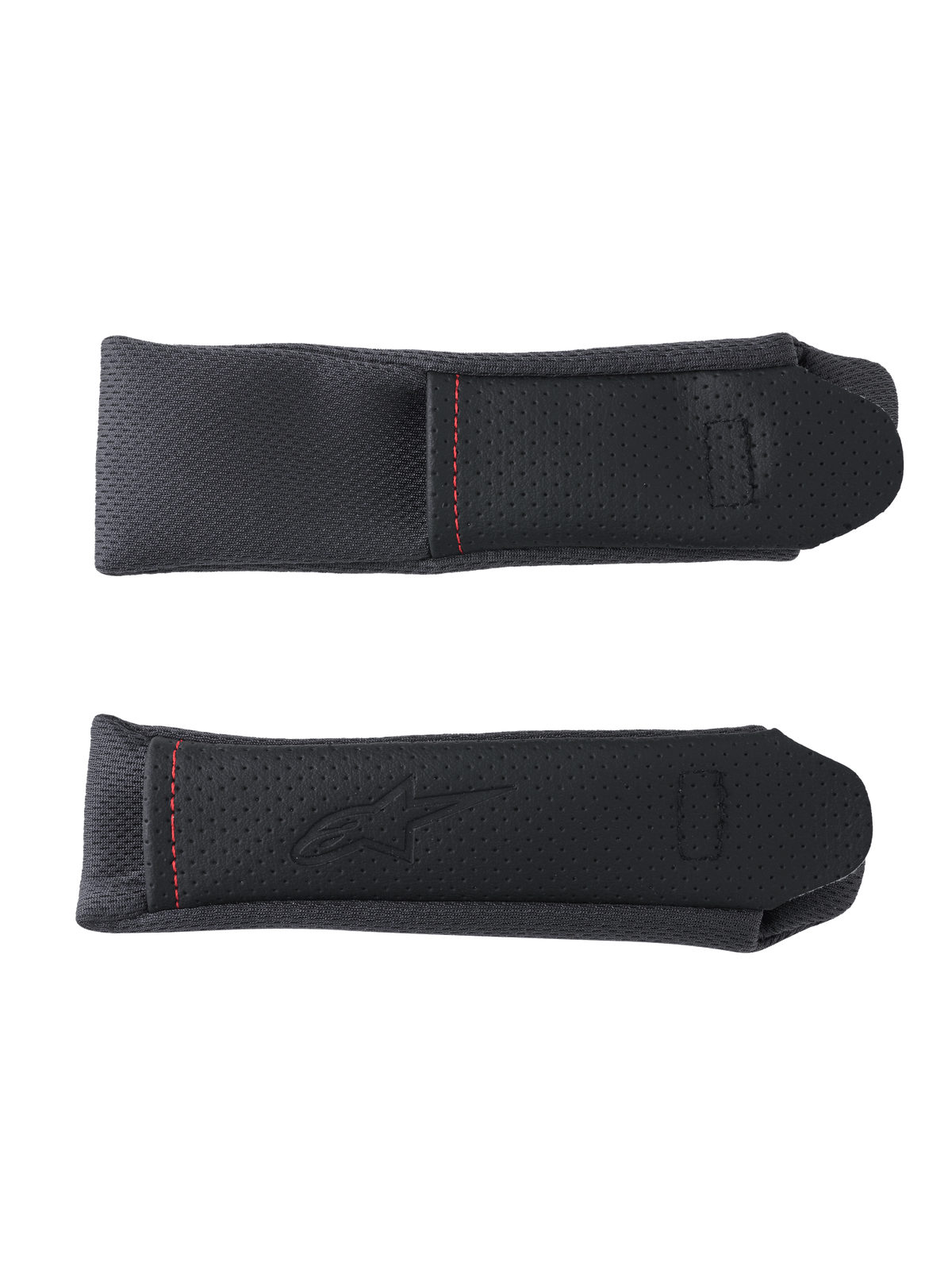 Alpinestars S-R7 cubiertas para barbilla, accesorios de repuesto para casco de moto, negro y gris, con paneles perforados y costuras en contraste rojas
