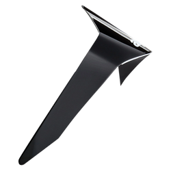 Alpinestars Supertech R10 Solid Standard Spoiler, Helmet Accessory, Solid Black Glossy, aerodynamic replacement part for S-R10 motorcycle helmets, featuring a sleek angular design with a glossy finish