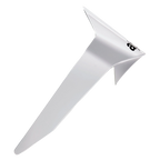Alpinestars Supertech R10 Solid Standard Spoiler, Helmet Accessory, Solid White Glossy, aerodynamic plastic component featuring a small black logo, official replacement part for S-R10 motorcycle helmets.