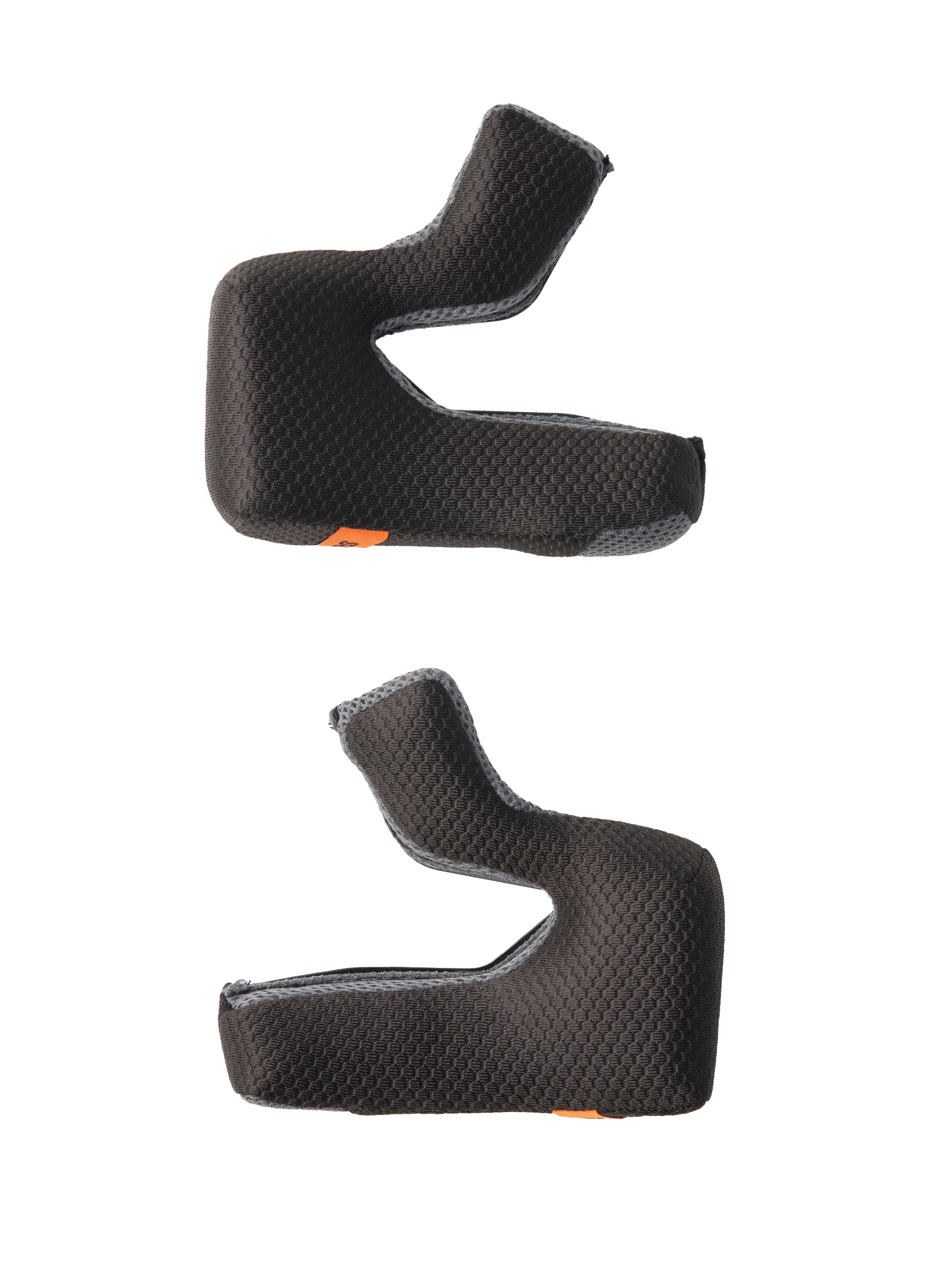 Juego de almohadillas para mejillas Alpinestars S-M7, acolchado de repuesto para casco, negro con tejido de nido de abeja texturizado y bordes de malla gris, almohadillas de espuma contorneadas para un ajuste ergonómico, con pestañas de liberación de emergencia naranjas, accesorios para casco de moto