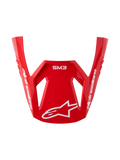 Alpinestars S-M3 Radium, visor de repuesto para casco de motocross, acabado rojo brillante con logotipos blancos, accesorio original para competición off-road
