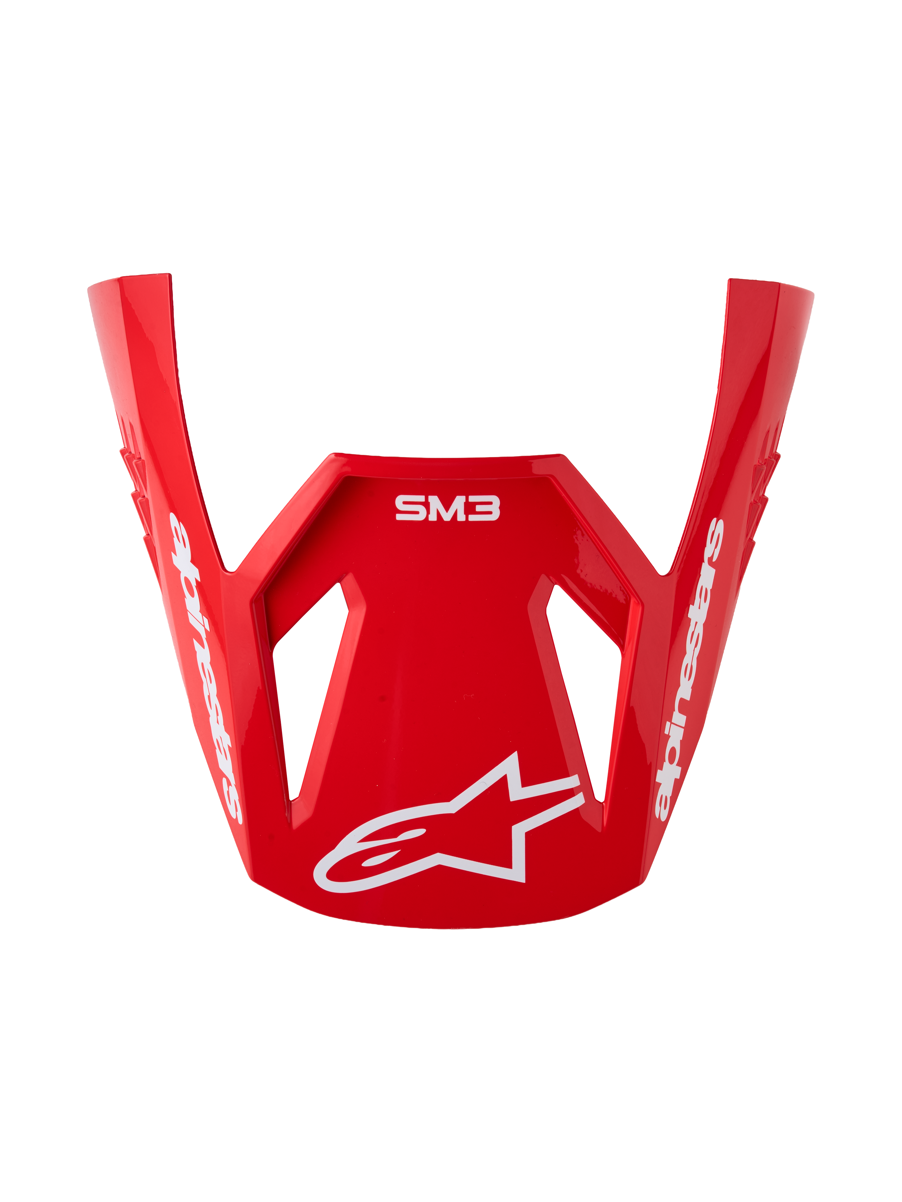 Alpinestars S-M3 Radium, visor de repuesto para casco de motocross, acabado rojo brillante con logotipos blancos, accesorio original para competición off-road