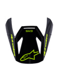 Alpinestars S-M3 Youth Radium Visor, visera de repuesto para casco de motocross, negro y amarillo flúor brillante, con branding de Alpinestars amarillo y logo de la estrella en el frente, diseño aerodinámico para cascos off-road juveniles