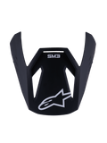 Alpinestars S-M3 Youth Solid Visor, visera de repuesto para casco de motocross juvenil, acabado negro mate con marca SM3 blanca y logo de estrella, accesorio de plástico duradero para carreras todoterreno