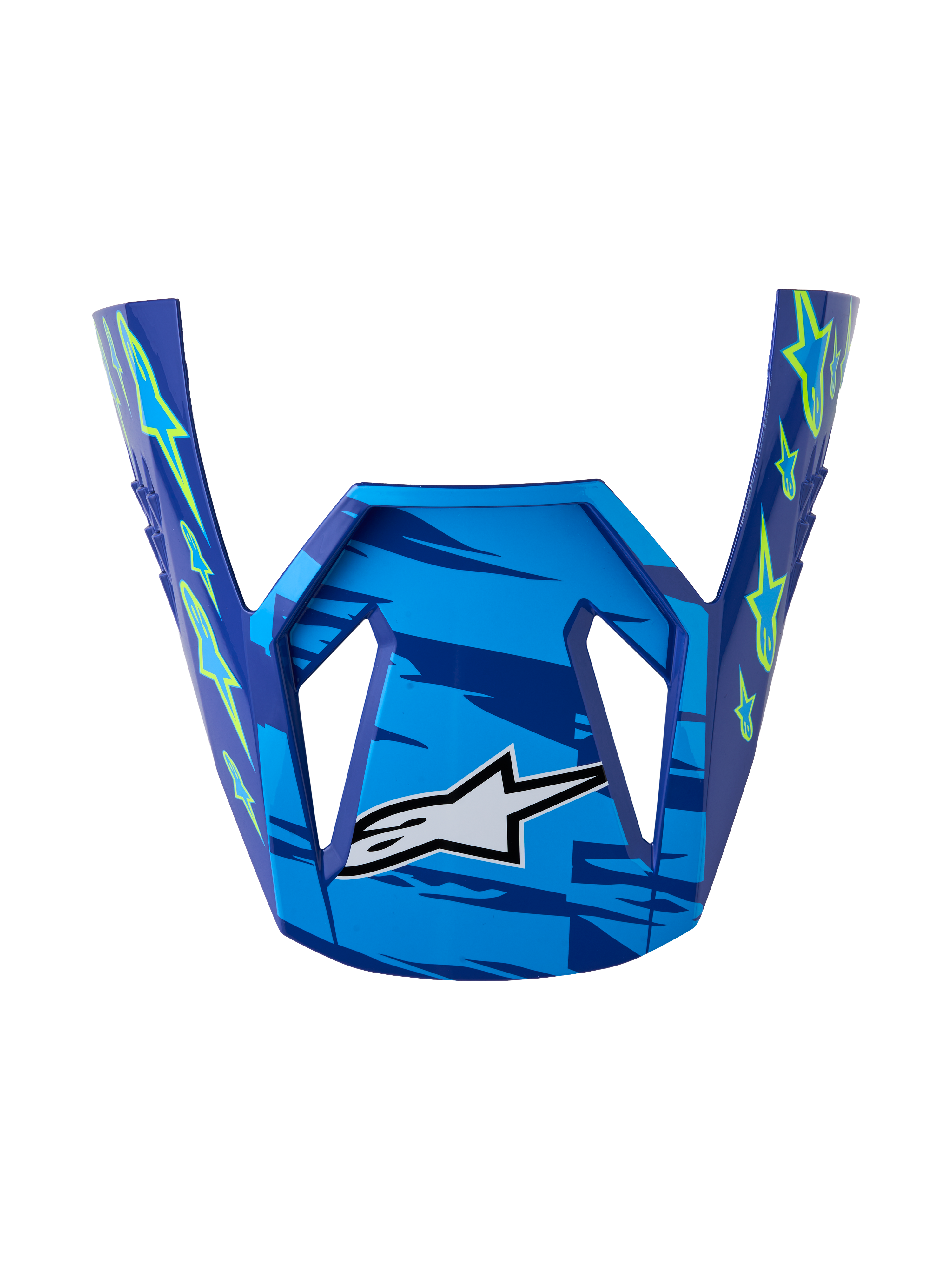 Alpinestars SM3 Falcon Visor ECE06, visor de repuesto para casco de motocross, azul y amarillo flúor con acabado brillante