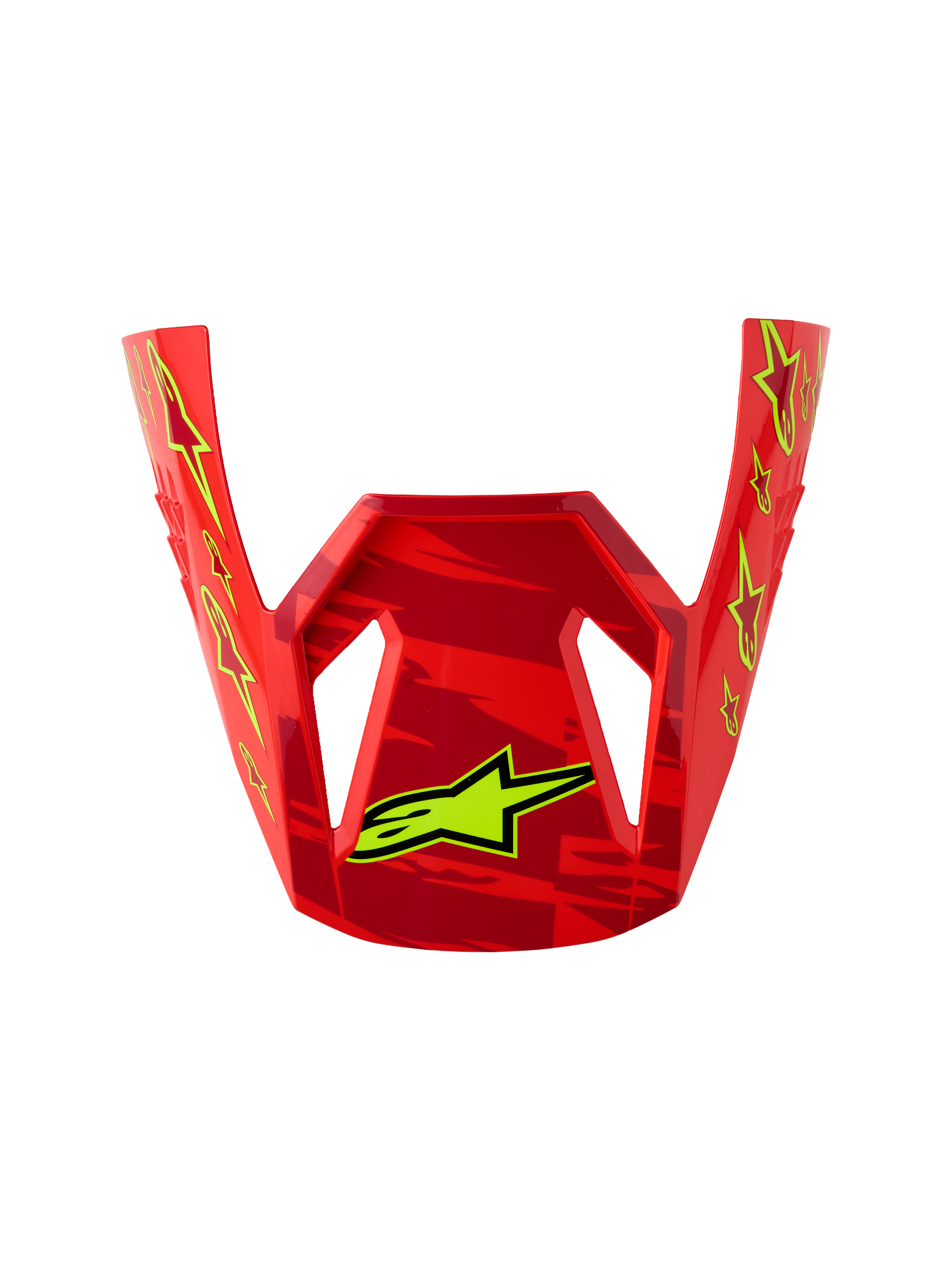 Alpinestars Visor Juvenil SM3 Falcon, repuesto para casco de motocross, rojo y amarillo flúor con acabado brillante