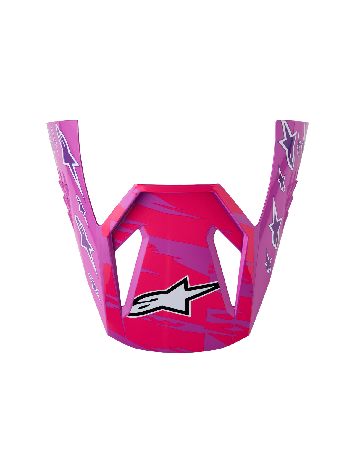 Alpinestars visor juvenil SM3 Falcon, repuesto de visera para casco de motocross juvenil, morado y rosa flúor brillante, logotipo Astars frontal, accesorio de protección off-road