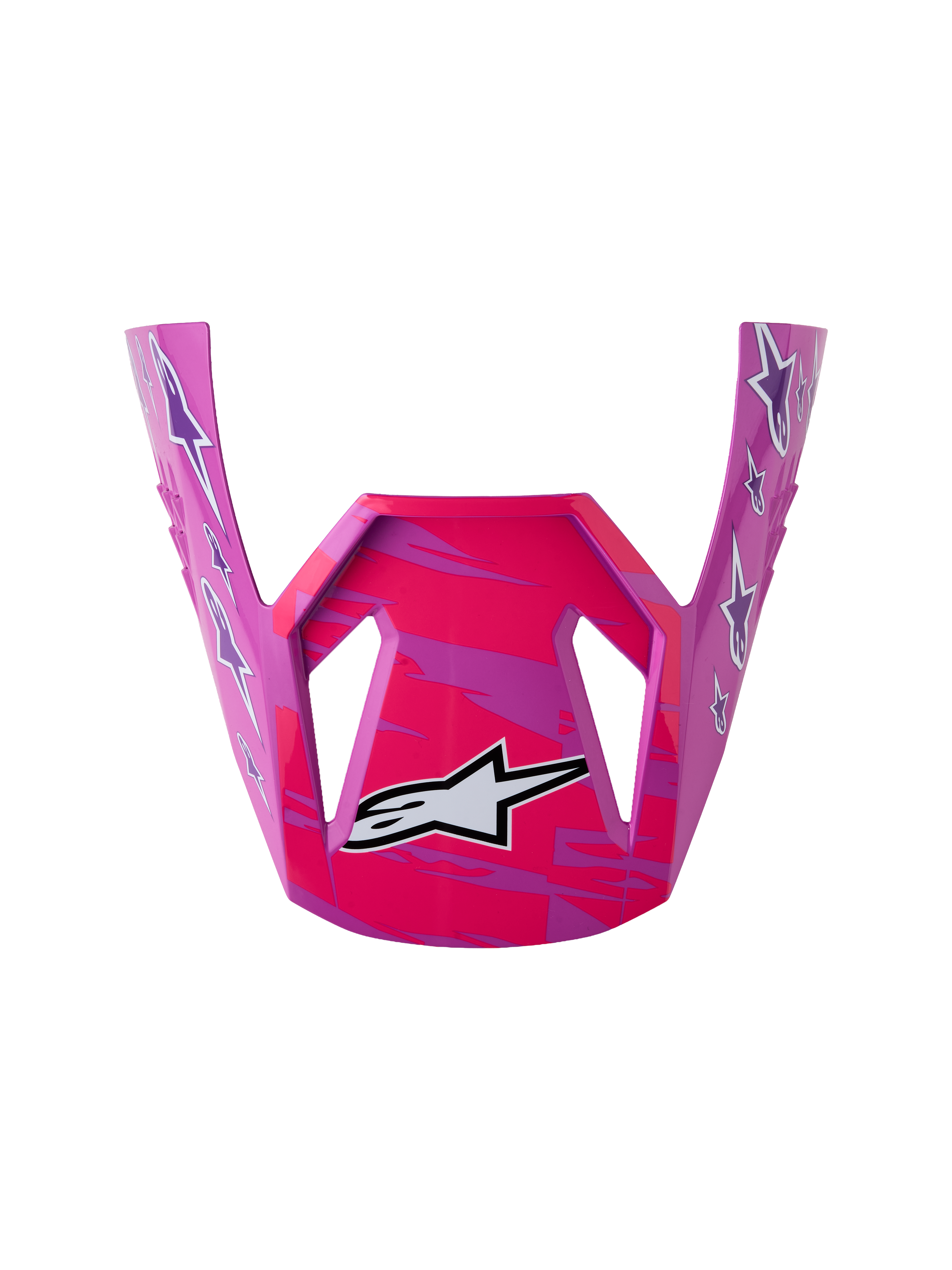 Alpinestars visor juvenil SM3 Falcon, repuesto de visera para casco de motocross juvenil, morado y rosa flúor brillante, logotipo Astars frontal, accesorio de protección off-road