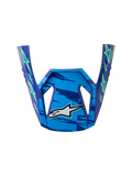 Alpinestars Visor Juvenil SM3 Falcon, accesorio para casco de motocross, azul y amarillo flúor, acabado brillante con gráficos de estrellas y logotipo frontal