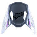 Visera Alpinestars Supertech M10 Daytona 23 LE, visera de repuesto para motocross, gris Haze con detalles en púrpura y blanco, con un logotipo negro en la parte inferior, diseño ligero y ventilado para carreras de motocross