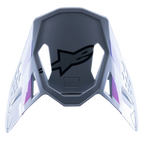 Visera Alpinestars Supertech M10 Daytona 23 LE, visera de repuesto para casco de motocross, color Gris Haze con acentos en Naranja Flúor y Rodamina, diseño aerodinámico con ajuste a presión y logotipo de Alpinestars en negro en la parte inferior