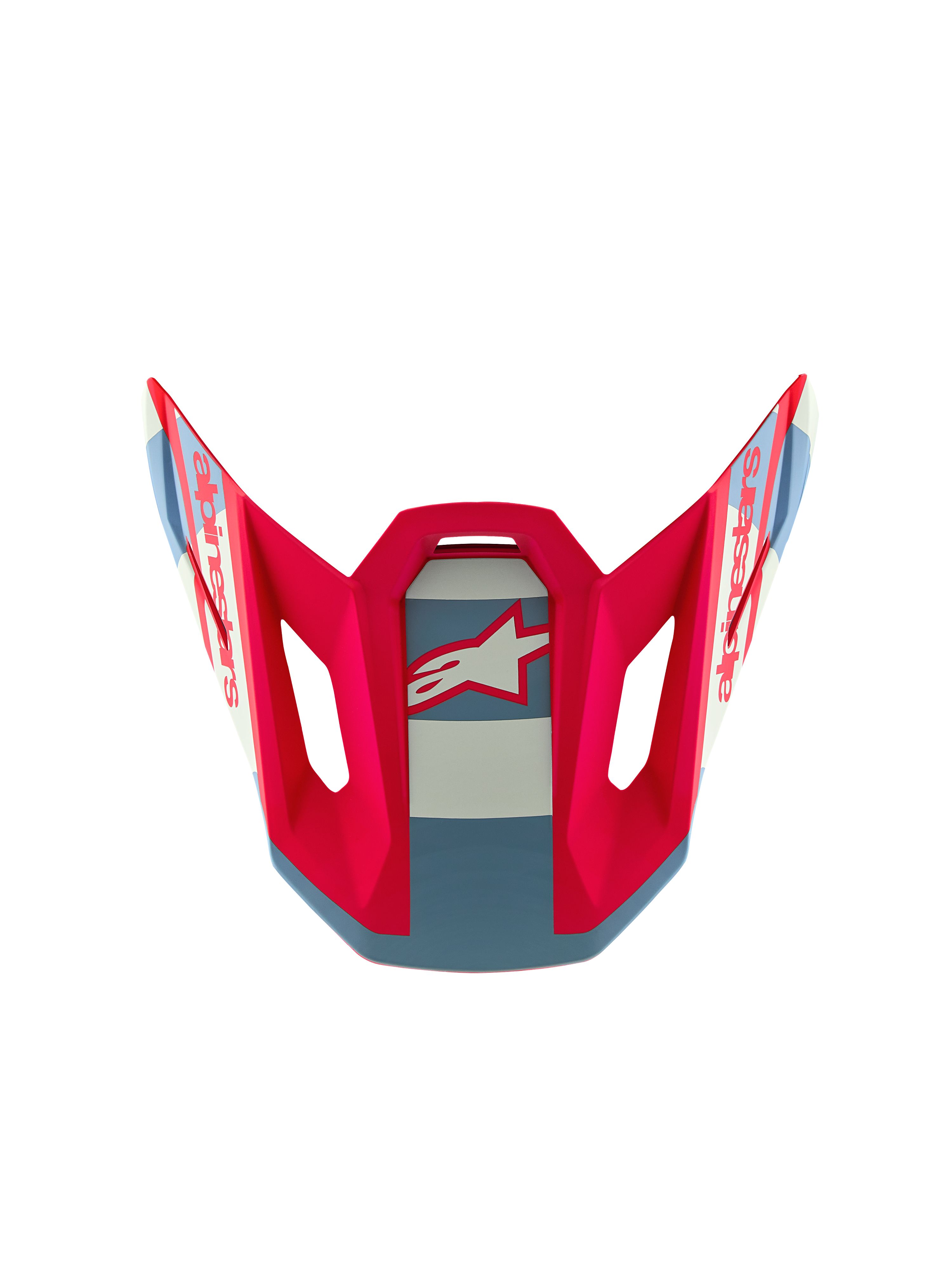 Visera S-M7 Beast Coast Edición Limitada, rosa, gris y blanco con logo Alpinestars, repuesto para casco de motocross.