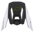 Visera Alpinestars S-M5 Bond, accesorio para casco, plateado y amarillo flúor brillante, sección central gris oscuro con logotipo amarillo flúor, paneles laterales plateados con la marca Astars, acabado brillante, visera de repuesto para cascos de motocross S-M5