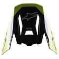 Visera Alpinestars S-M5 Beam, accesorio para casco de motocross, negro y amarillo flúor brillante, con la marca S-M5 y el logotipo de Alpinestars, acabado brillante para cascos de competición todoterreno