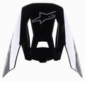 Visera Alpinestars S-M5 Rover, visera de repuesto para casco de motocross, negro antracita camuflaje brillante, con logotipo Alpinestars gris, diseño angular con detalles laterales de camuflaje, accesorio de repuesto para cascos de competición off-road