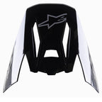 Visera Alpinestars S-M5 Rover, visera de repuesto para casco de motocross, negro antracita camuflaje brillante, con logotipo Alpinestars gris, diseño angular con detalles laterales de camuflaje, accesorio de repuesto para cascos de competición off-road