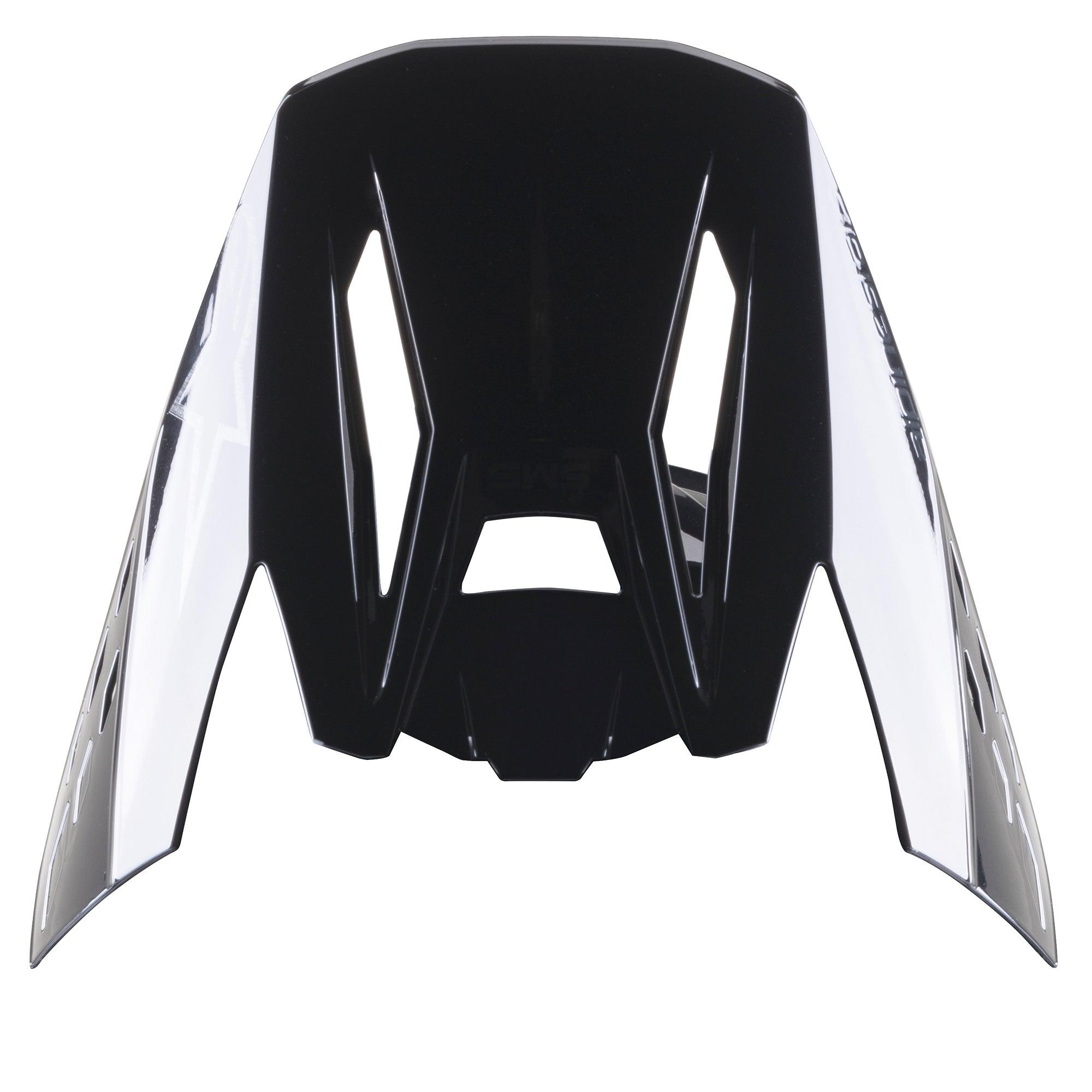 Visera para casco Alpinestars S-M5 Scout, visera de repuesto, negro plata brillante, con ventilaciones aerodinámicas y paneles laterales plateados con logotipo, acabado brillante para cascos de motocross y enduro
