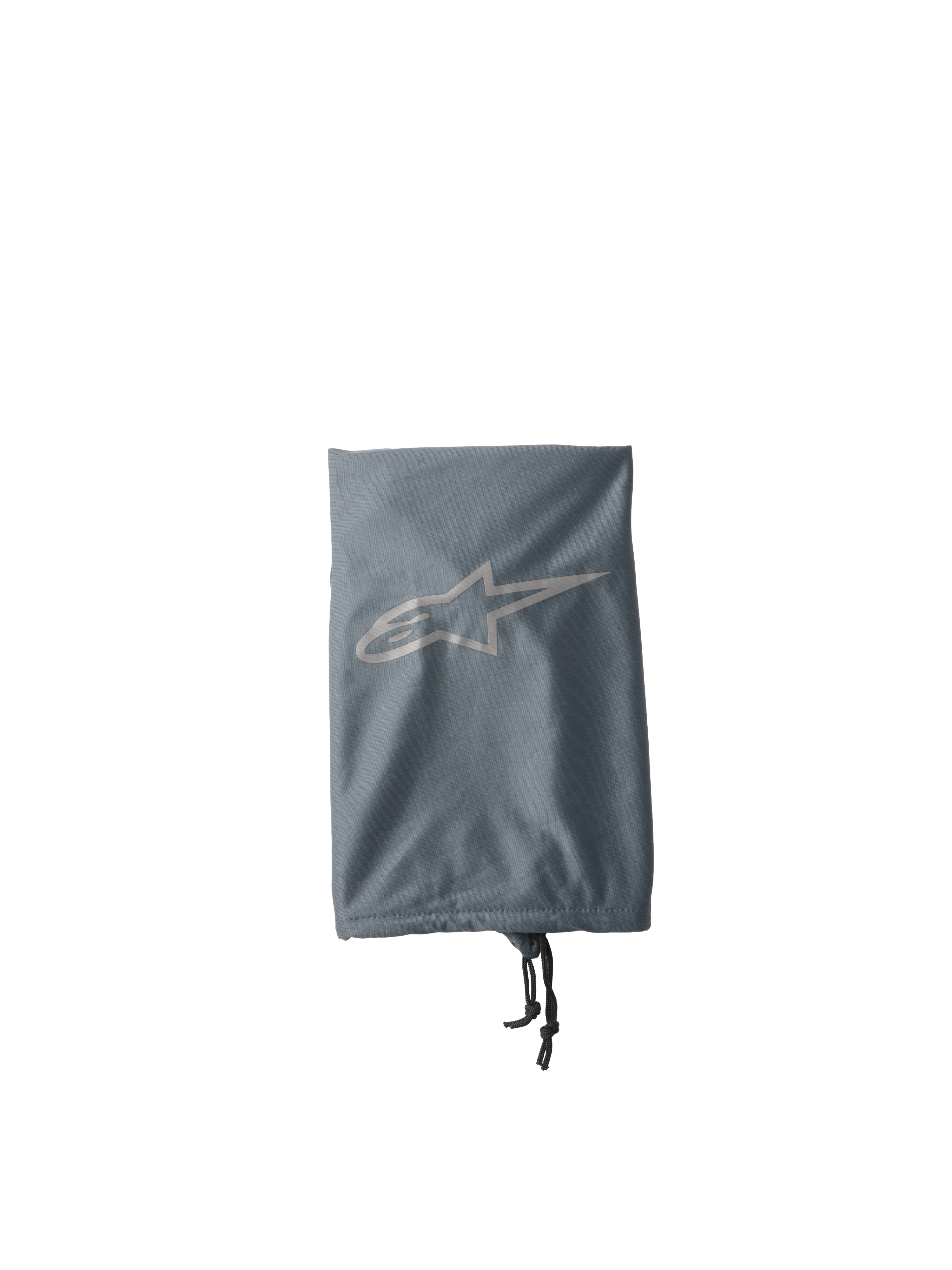 Alpinestars S-M7 Soft Bag, bolsa de almacenamiento para casco de motocross, gris, con un logotipo de estrella de Alpinestars en gris claro, cierre de cordón con cordón negro, construcción textil ligera para proteger el equipamiento off-road