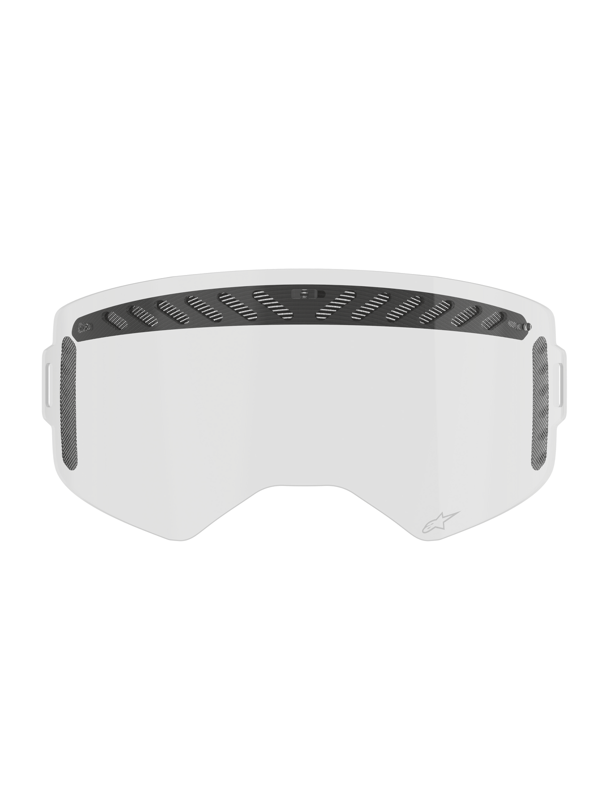 Alpinestars Supertech Modulator Vented, lente de repuesto para gafas de motocross, transparente y negra, con ventilación superior, tecnología Absolute Vision y diseño resistente a los impactos