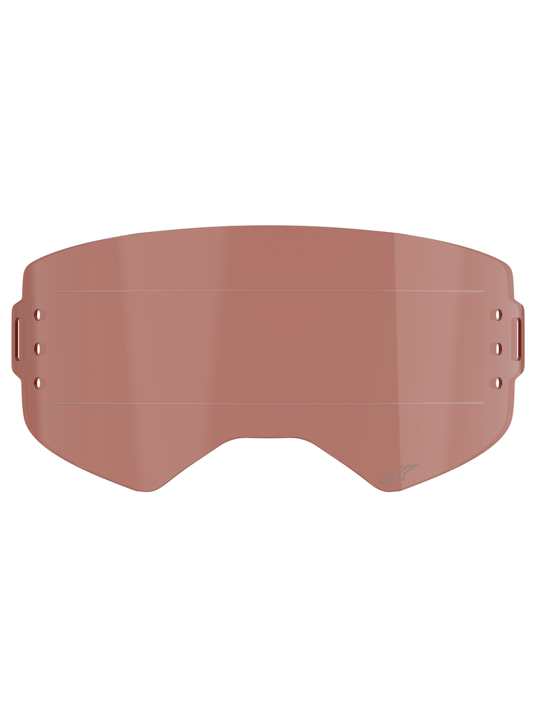 Lente Alpinestars Supertech Wide Vision Roll-Off, accesorio para gafas con tinte cobre rosa, incluye líneas de deslizamiento horizontales y puntos de montaje laterales, de policarbonato resistente a los impactos para motocross y uso todoterreno