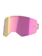 Lente Alpinestars Supertech Espejada Rosa, accesorio para gafas de motocross MX, color rosa con acabado de espejo, policarbonato con tecnología Absolute Vision y protección antiempañante.